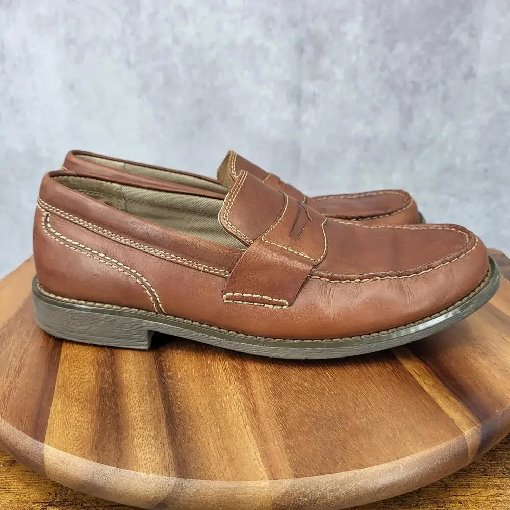 Sperry Top Sider Penny Loafers‎ Mens 9.5 M Brown Leather Slip On Shoes